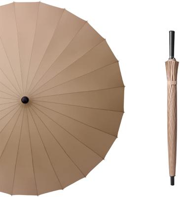 China CLASSIC Straight Manual Extra Large Ribbed Pongee Umbrella Multi Ribs Open Japanese Styles RTS 24 for sale