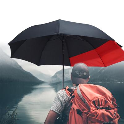 China New Design CLASSIC Windproof Auto Open Double Decker Expandable Backpack Large Size Golf Umbrella for sale