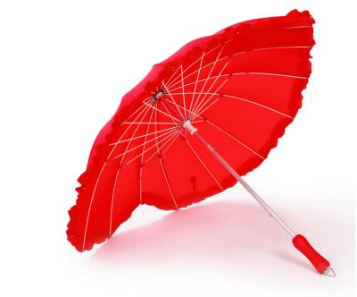 China Special Design Children's Red Heart Lace Umbrella Wedding Umbrella Decoration With Logo Print for sale