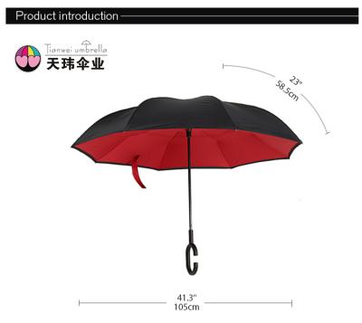 China Large Minimalist Reverse Inverted Umbrella Windproof Advertising Adults Plastic Pongee For Sale for sale