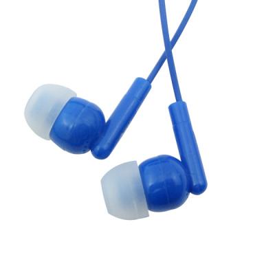 China Factory Free Sample Layout Sport Airline Comfortable Wearing Blue Earphone With Mic for sale