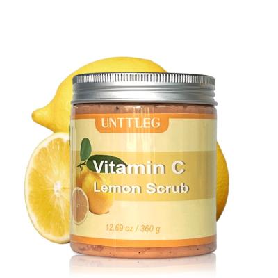 China Exfoliator Private Label Whitening Smooth Skin Dead Skin Removal Moisturizing Exfoliating Vitamin C Lemon Body Scrub for sale