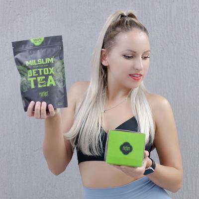 China Most Popular Low Fat No Side Effect Natural Herbal Rapid Detox Flat Belly Tea 28 Days Slimming Detox Tea for sale