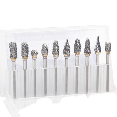 China Carbide 10PCS 3mm Double Shank Cutter Tungsten Carbide Burr Set Milling Rotary Cutter Tools for Wood Copper Aluminum Grinding for sale