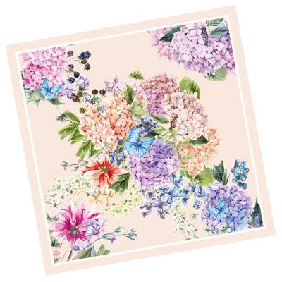 China Silk Scarf Women Square Printing 100% Silk Elegant Soft Small Scarf for sale