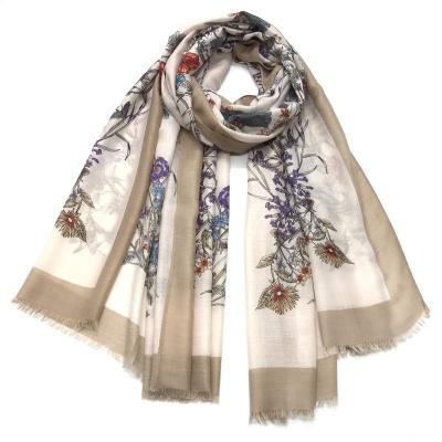 China Best-selling Ladies Cotton Print Travel Sunscreen Scarf Rose Print Western Style Woven Thin Shawl for sale