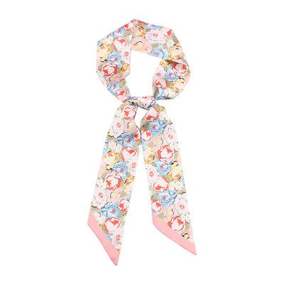 China New Design Soft Elegant Twill Printing Long Multi-Use Hairscarf Head Scarfs Handbag Twillies Silk Scarf for sale