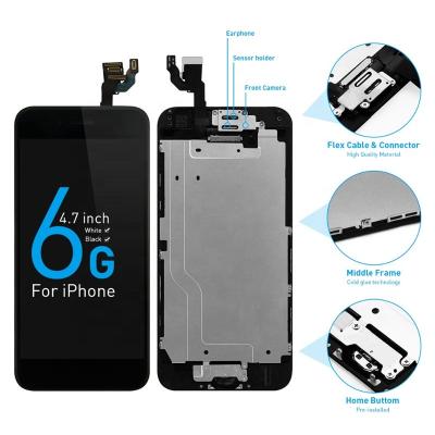 China Full Complete LCD For iPhone 6 LCD Display Touch Screen Digitizer Assembly Replacement Button+ Front Camera No Dead Pixel 02230289 for sale