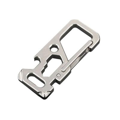 China Anti Theft Grade 5 Titanium Bottle Opener Titanium Carabiner With Multifunction Tool for sale