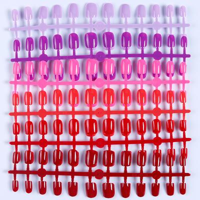 China Easy Apply 24Pcs Press On Nail Glue Women Nail Art Tips Decorations Solid Color Glossy Matte Full Cover False Nail for sale