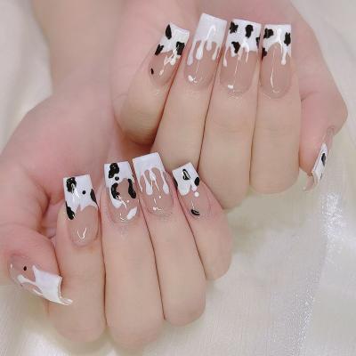 China Long Design Acrylic Nails Press On Nail Kit Manicure Square Custom Logo Strongest Press On False Nails for sale