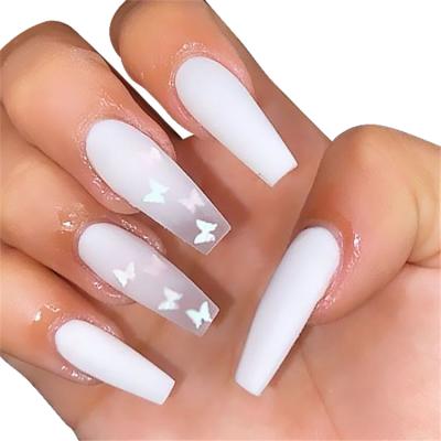 China USA French Market OEM White Fake Nails Packaging For Artificial Nails Acrylic Glue On Nails for sale