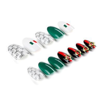 China Easy Apply Pre Finished 3D Design Manicured Nails Artificial Decorative Press On Nails Custom for sale