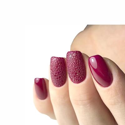 China Easy Apply Customize New Design Square Shape Gloss Rose Red Bubble Pattern Artificial Nails for sale