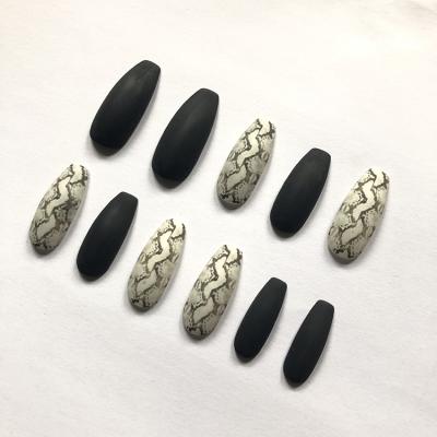 China Easy Apply Hot Chic False Nails Salon Effect Ballerina Acrylic Press On Nails for sale