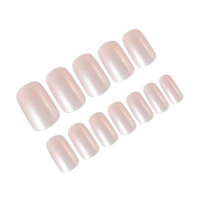 China DIY Nail Art Nature Nude Color Press On Nails Full Coverage Stick On Nails for sale