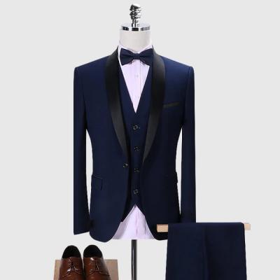 China Anti-wrinkle make to measure handmade slim fit men suits 3 pieces gentleman high quality manufacturer made in China for sale