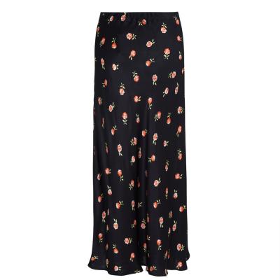 China OEM ODM Anti-Static Customized Vintage Floral Printed Elengant Vintage Ladies Women Floral Long Maxi Skirts for sale