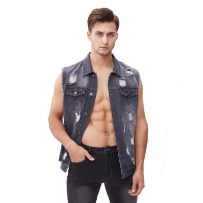 China Wholesale Waistcoat Washed Men's Denim Vest Mens Breathable Jeans Cowboy Vests Sleeveless Vests for sale