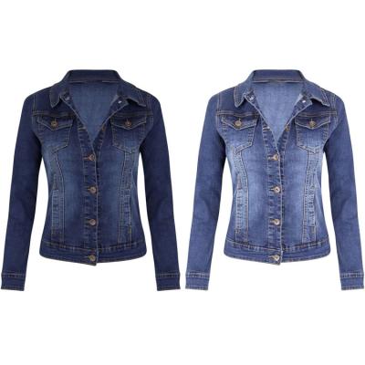 China Breathable Wholesale High Quality Custom Made Denim Jacket Women Cotton Slim Denim Jacket for sale