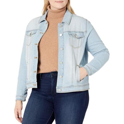 China 2021 Breathable Wholesale Customized Basic Coats Jackets Over Plus Size Jean Women Denim Jacket for sale