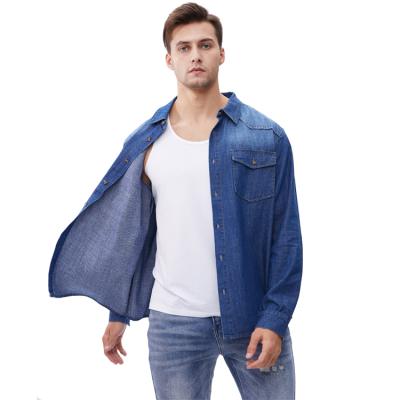 China High quality workmanship mens denim shirts breathable plus size denim shirt for men for sale