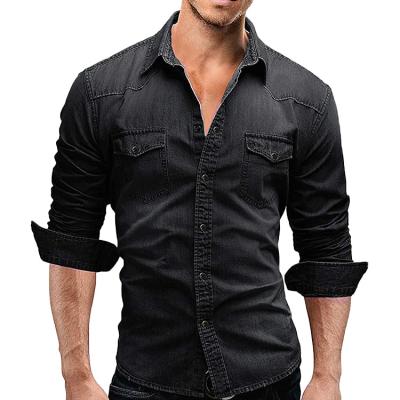 China Fashion Breathable Men Wash Jeans Long Shirt Sleeves Autumn Shirt Casual Top Denim Shirt for sale