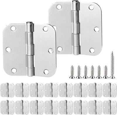 China Stainless Steel Satin Nickel Door Hinges Brushed Nickel Hinges Rounded Corners Bedroom Door Hardware Residential Standard Indoor Hinge for sale