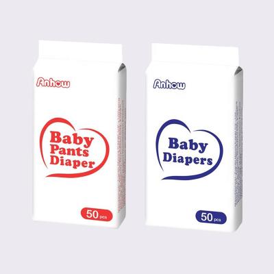 China Public/Custom Printed Clear Baby Bag Cheap Elastic Diaper, 50pcs/bag Strip Premium Type Per Grade Disposable Baby Diaper Stock Lot for sale