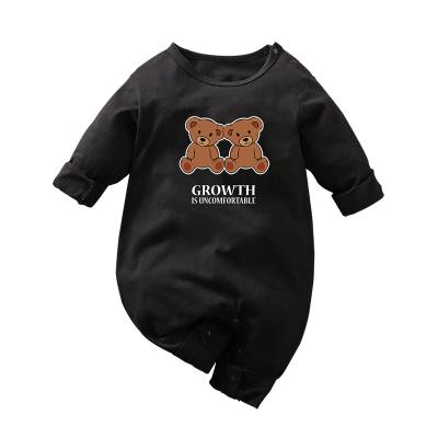 China IURNXB Custom High Quality 100% Cotton Baby Romper Knitted Cotton Solid Color Overalls Long Sleeve Unisex OEM OEM Clothing Printing for sale