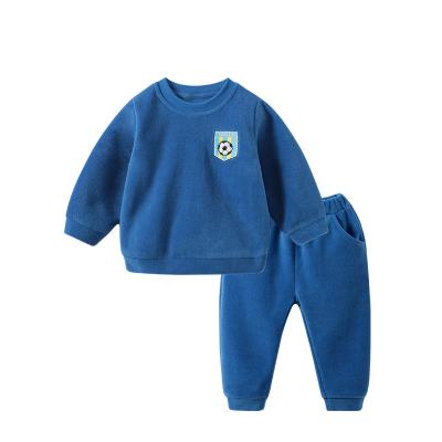 China New Fashion 2022 Popular High Quality Breathable Comfort Cotton Blue Baby Boy Clothes Set for sale