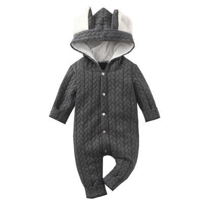 China Spandex Hooded Cute Casual Overalls / Organic Cotton Baby Romper Full for sale