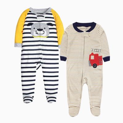 China Wholesale Organic 100% Cotton Newborn Baby Clothes Natural Organic Baby Romper Full Cotton Onesie Infant Sleepsuit for sale