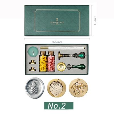 China Dropshipping DIY Custom Kit Detachable Spoon Set Sealing Box Eco-friendly Wax Stamps Seal Box Beads Packaging Envelope Wedding Gifts Postcard for sale