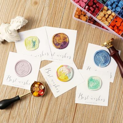 China Eco-friendly 100pc Vintage Color Sealing Wax Octagonal Mixing Bead For DIY Open Envelope Wedding Postcard Wax Seal Stamp Fire Painting Pill for sale