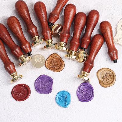 China Eco-Friendly Wax Stamp Retro Antique Flower Seal Plant Sealing Scrapbooking Stamps Wedding KEY Decorative Invitation for sale