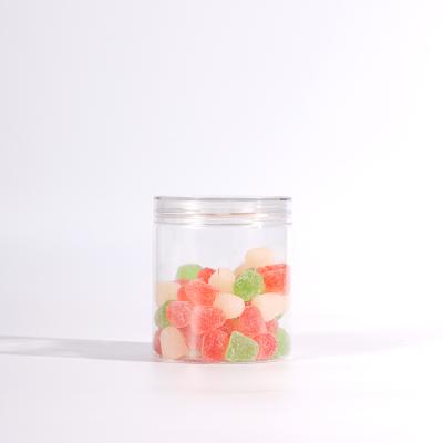 China Diameter 75mm Jar Candy 290ml-550ml Cookie Biscuit Packaging Plastic Container Empty Bottle Plastic PET Food Jar With Screw Lid for sale