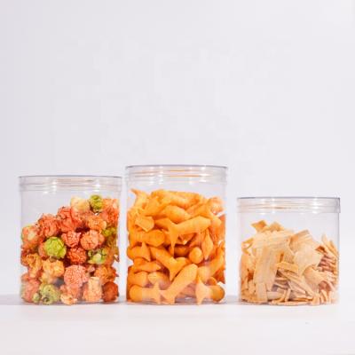 China Plastic Jar Diameter 75MM PET 290ML-550L BOTTLE FOR CANDY NUTS COOKIES AND TEA FOOD PACKAGING BOTTLE for sale