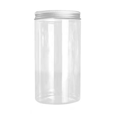 China Hot Sale 290ml-550ml Diameter 75mm Clear Plastic Plastic Round Cosmetic Skin Care Cream Container Frosted Pegt Jar for sale