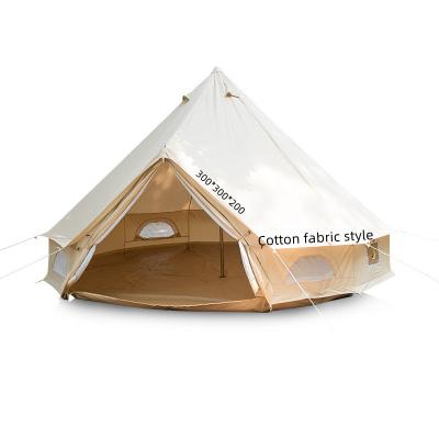 China Diagonal Tie Type Factory Custom Outdoor Canvas Tent Cotton Fabric Oxford Cloth Yurt Luxury Camping Tent for sale