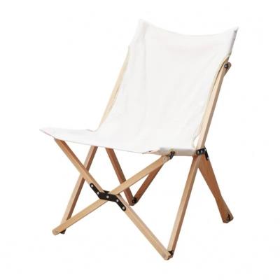 China New Style Modern Luxury Portable Outdoor Quality Canvas Camping Wooden Folding Beach Chair for sale