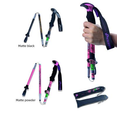 China Ultralight Adjustable Foldable Carbon Fiber Trekking Lightweight Grips Carbon Fiber Trekking Poles With Carry Bag for sale