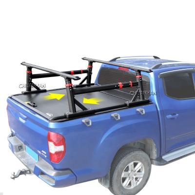 China Aluminum Triple Roll Retractable Bed Cover Pickup Truck Hard Tonneau Cover For Toyota Hilux Vigo Revo 2022 for sale