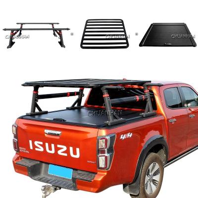 China Aluminum triple roller cover flap aluminum tonneau cover hard truck bed for isuzu dmax 2021+ accessories for sale