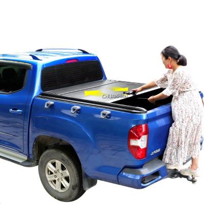 China Aluminum Triple Retractable Pickup Cover Truck Bed Tonneau Cover For 2014 Mitsubishi Gmc Sierra L200 for sale