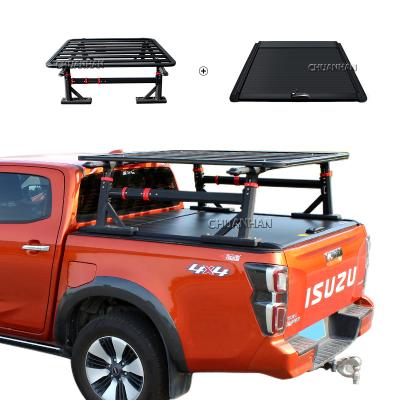 China Aluminum Triple Truck Bed Pick Up navara Sport Lid Tonneau Retractable Hard Cover for nissan navara np300 d40 d22 for sale