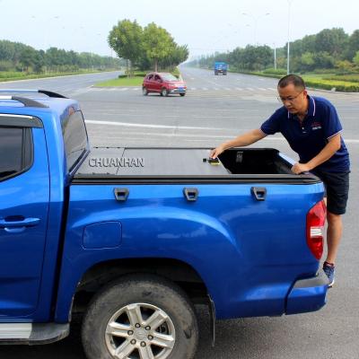 China Pickup Truck Roll Flap 4x4 Cover Roll Cover Aluminum Triple Tonneau Cover For Ford F150 Ranger t7 for sale