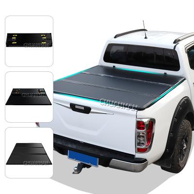 China Hard Folding Aluminum Triple Pickup Aluminum Alloy Truck Bed Tonneau Cover for mitsubishi triton l200 for sale