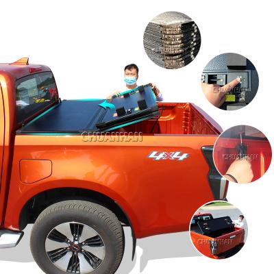 China Aluminum Triple Truck Accessories Hard Aluminum Triple Tonneau Cover For Toyota Hilux Tacoma Tundra Ram 1500 for sale