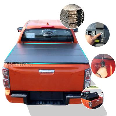 China High quality hard aluminum triple tonneau cover pickup truck aluminum triple cover for toyota hilux bt-50 fordranger for sale